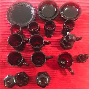 Avon 1876 Cape Cod Ruby Glass Set